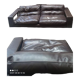 Four-seater sofa in dark brown leather from Steiner by designer Pascal Daveluy, model