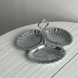 Silver-plated three-compartment serving tray
