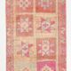 Pink & Orange Vintage Turkish Runner Rug, 103x326Cm