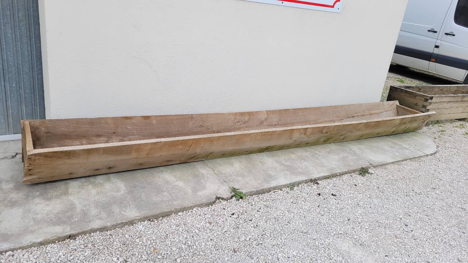 Old wooden trough Oak trough planter