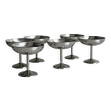 6 coupelles sur pied en inox style Letang Remy