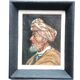 Portrait of a Man, Orientalist Painting, Art Deco Frame