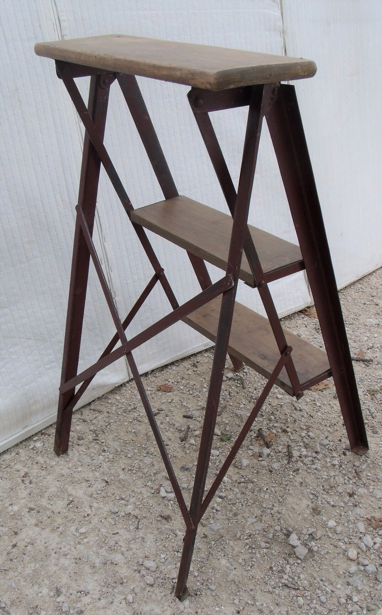 Former stool wood and metal vintage