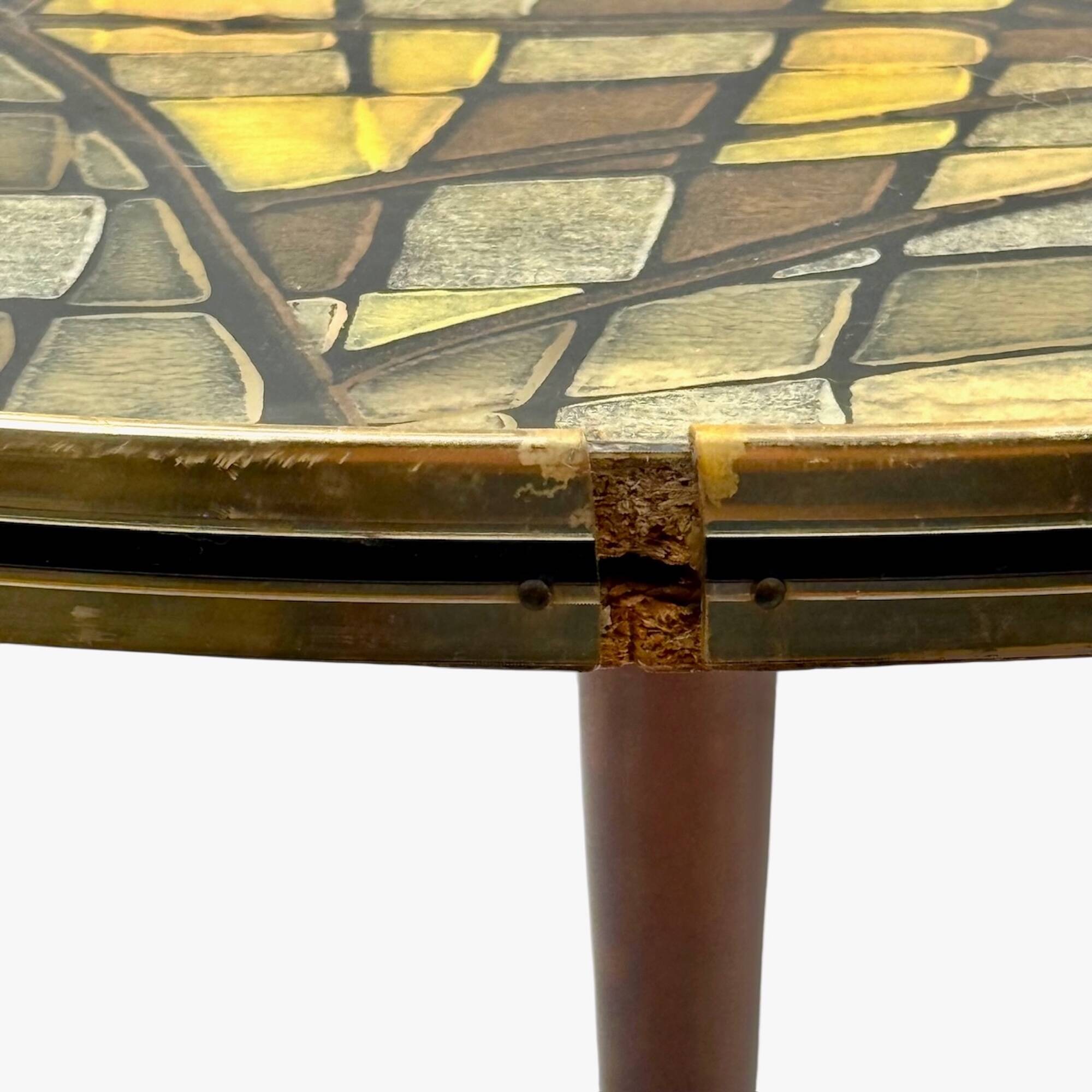Petite table tripode italienne années 50 plateau mosaïque