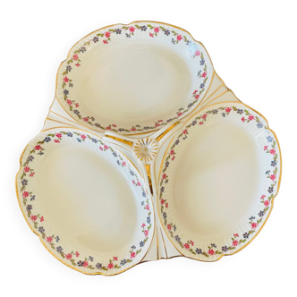 Serviteur 3 compartiments porcelaine vintage