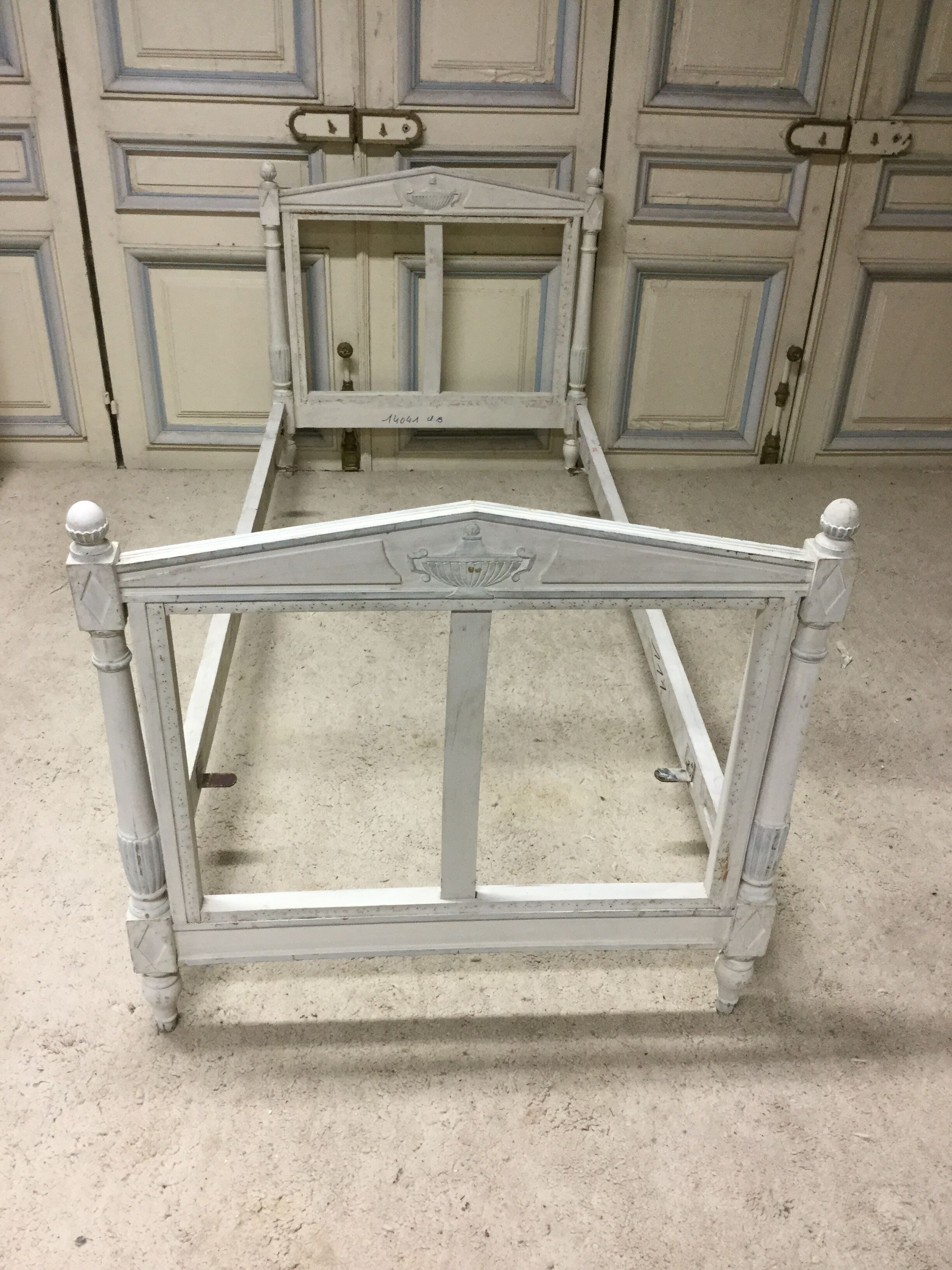 White executive-style bed