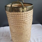 Copper and brass wicker basket