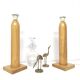 Lot 2 pieds de lampe arlus en bois vintage forme géométrique