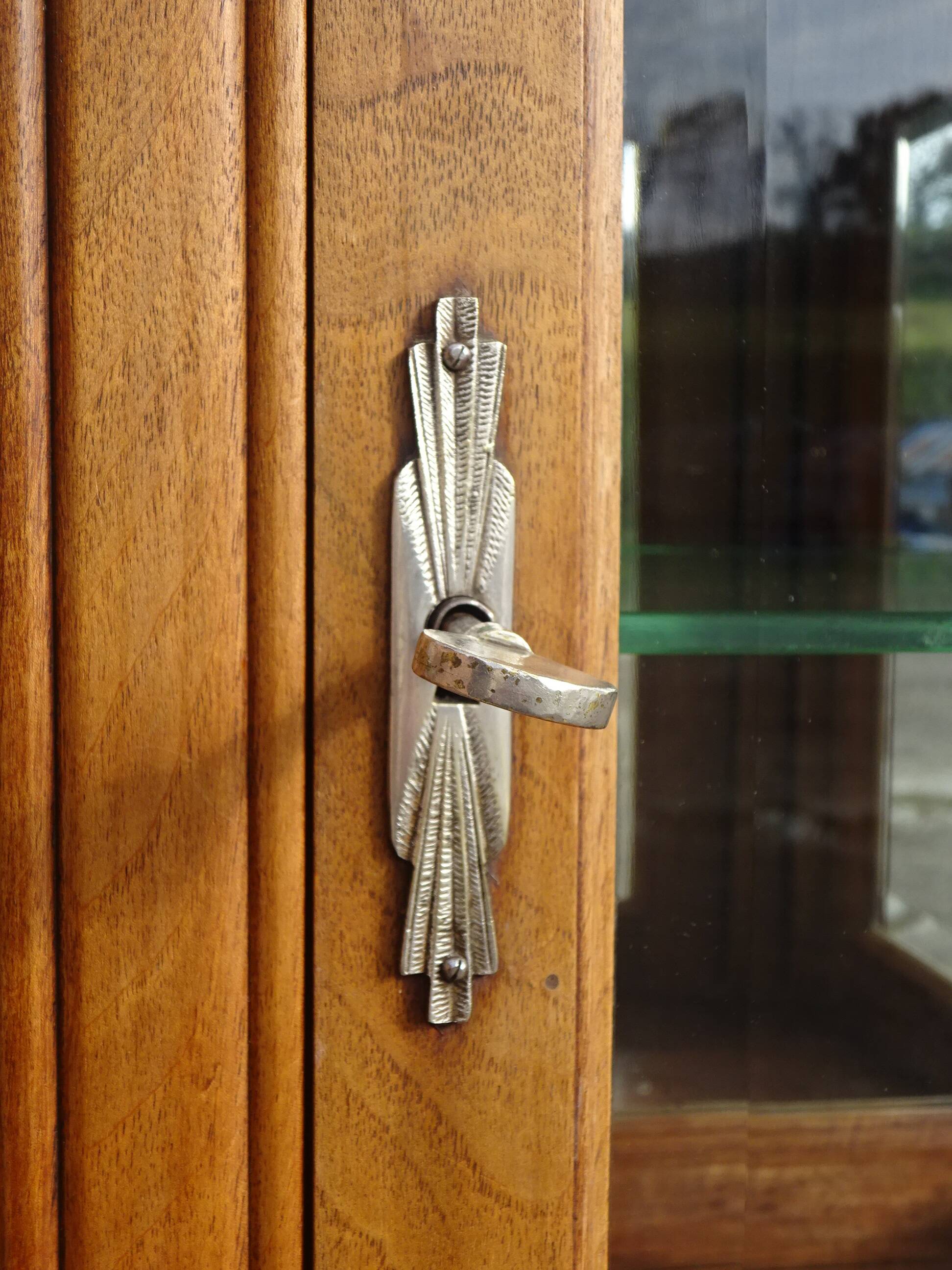 Buffet Art Déco en noyer avec marbres et guérites
