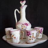 Spirits service for 4 people (6 pieces) in Paris porcelain, signed and numbered