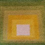 1970s Mid-Century Modern "Homage to the Square" Shag Rug – Geometric Op-Art