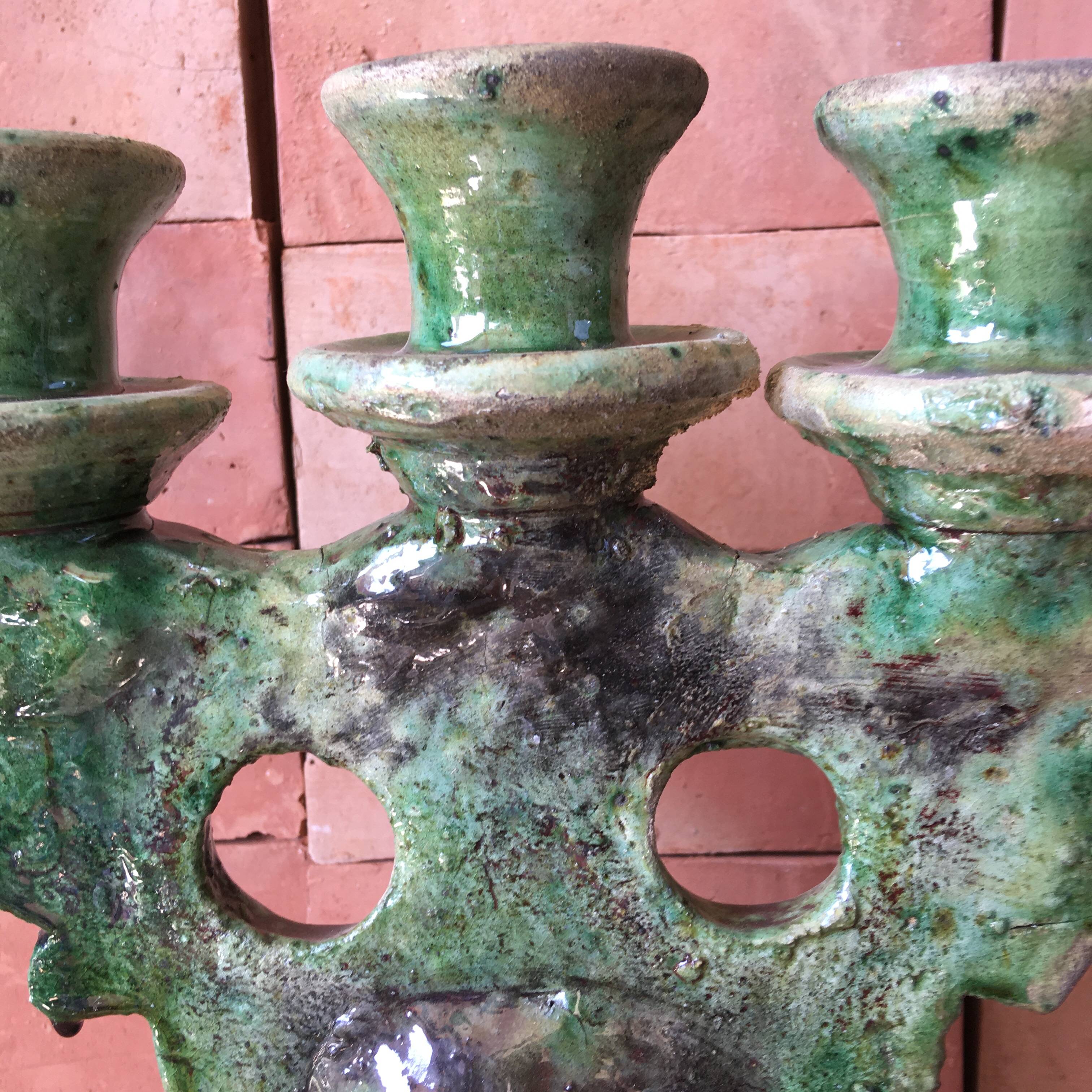 Tamegroute pottery candle holder