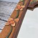 Petit miroir en bois ancien sculpté de fleurs 36x25