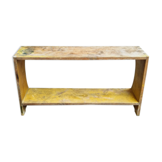 Brocante bench, shoe bench, side table mustard yellow