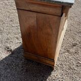 Antique chest of drawers with a grey marble top.
