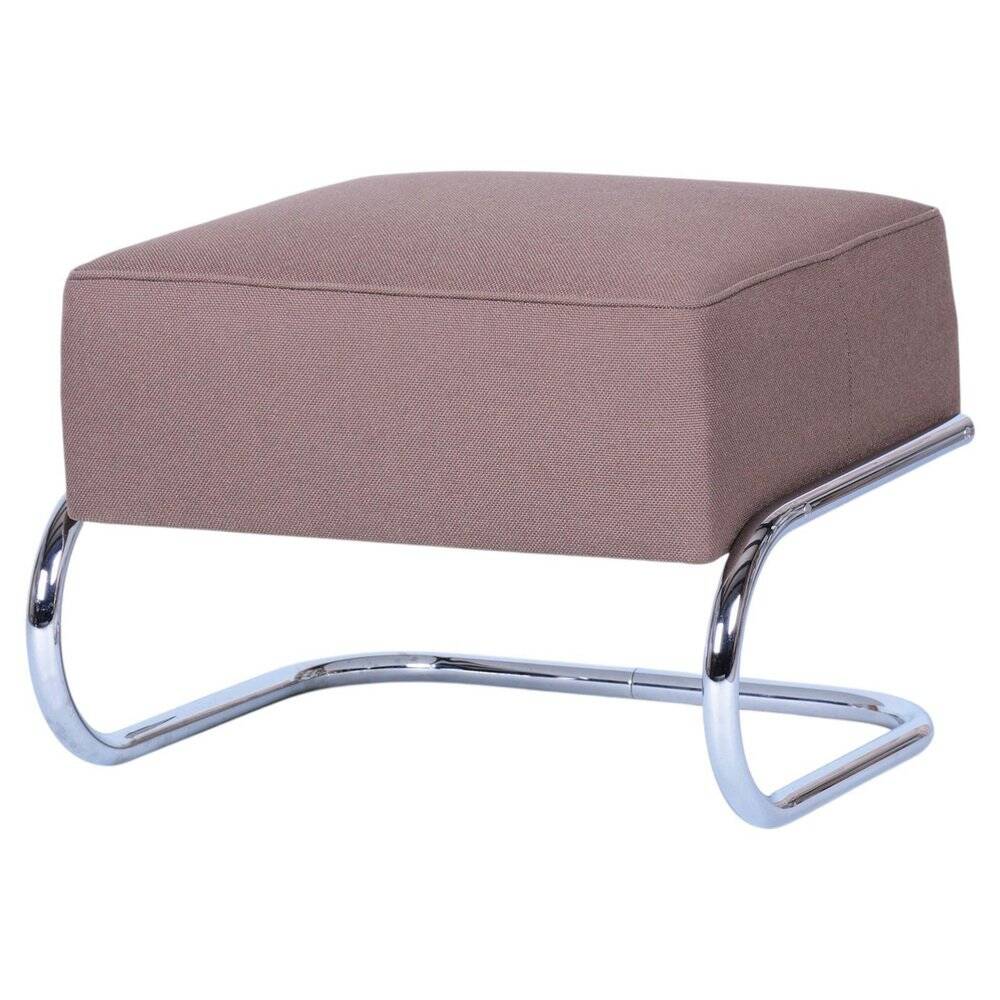 Bauhaus Stool in Chrome and Steel by Robert Slezák, Czech, 1930s