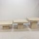 Set of 3 Italian Travertine Coffee Tables, 1980s
