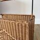 large wicker / rattan and black iron magazine rack from the 70s