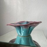 Plat céramique bleu et rose