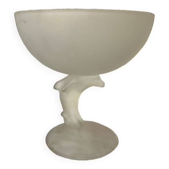 Opaque dolphin glass bowl