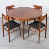 anish Mid-Century Dining Set – Teak Extension Table and 6 Chairs, 1960s