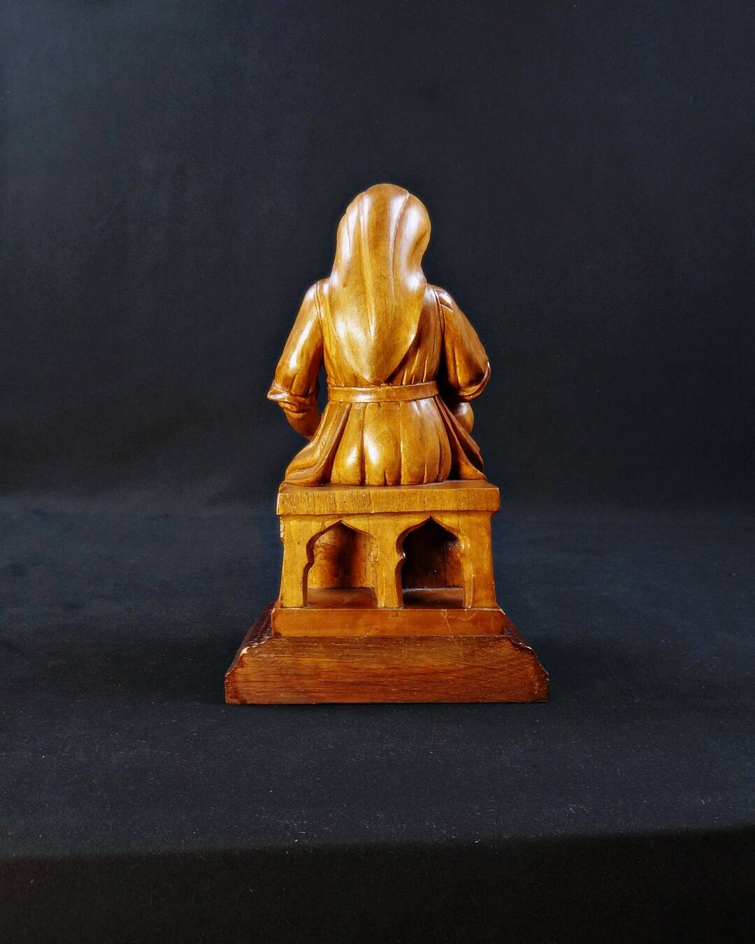 Virgin breastfeeding the Child Jesus and Saint John religious sculpture wood