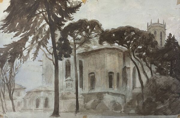 Tableaux lot 3 études Pastel Ed. Pannetier (1884-1965) Paysages