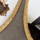 Pair of oval mirrors 1900 gilded stucco