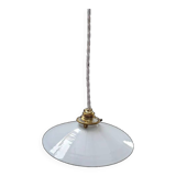 Old hanging lamp in white opaline Art Deco 1930 Ø 24.7 cm