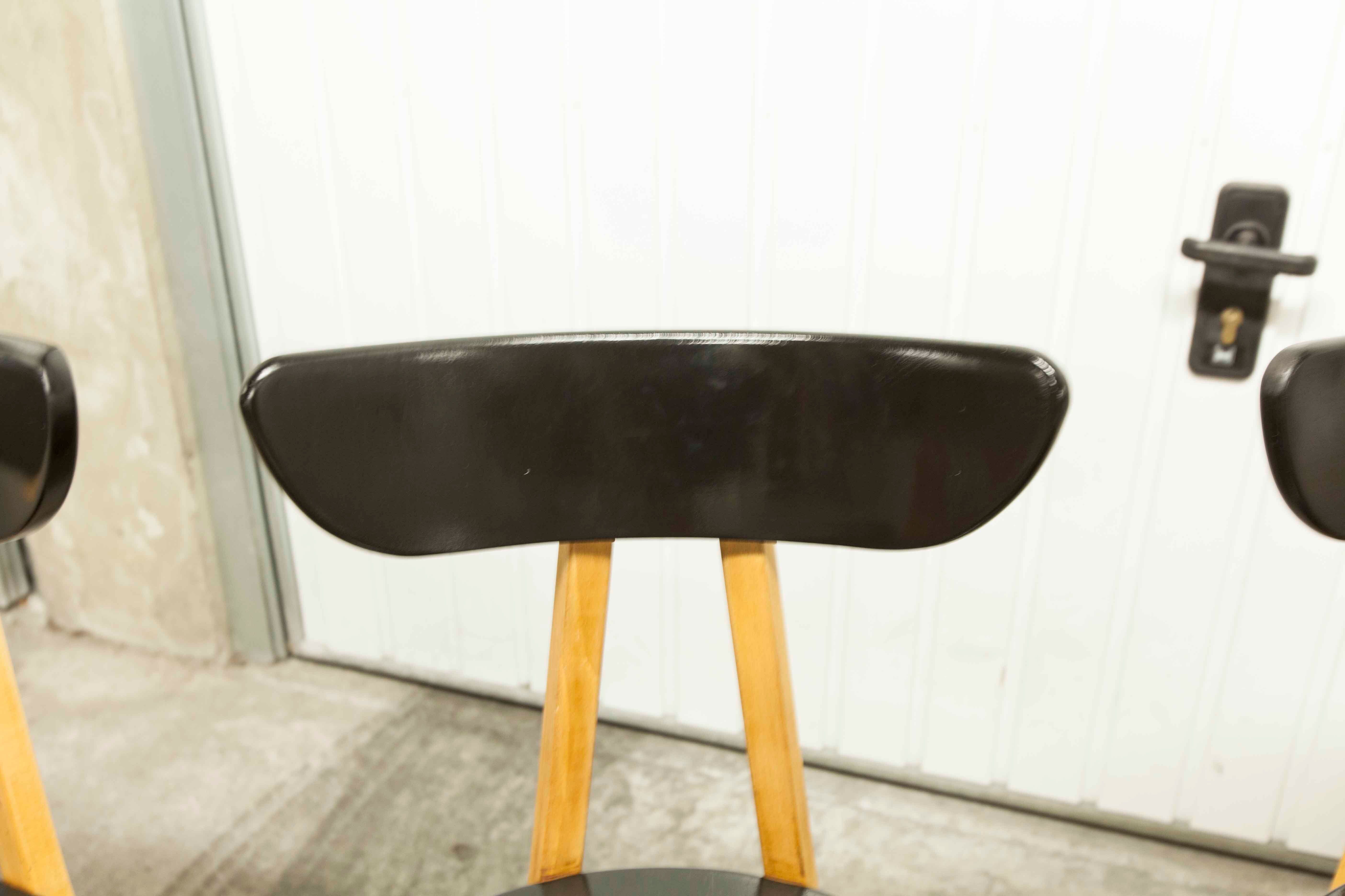 Set of 6 restored Luterma "banana" chairs