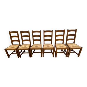 Série de 6 chaises en - massif