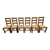 Set of 6 solid oak chairs