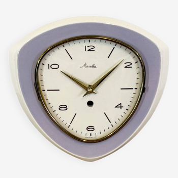 Horloge Murale Vintage en Porcelaine Violette de Mauthe, 1970s