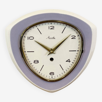 Vintage Purple Porcelain Wall Clock from Mauthe, 1970s