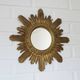 Vintage Gold Sunburst Wall Mirror Made in Italy 1960's Hollywood Regency