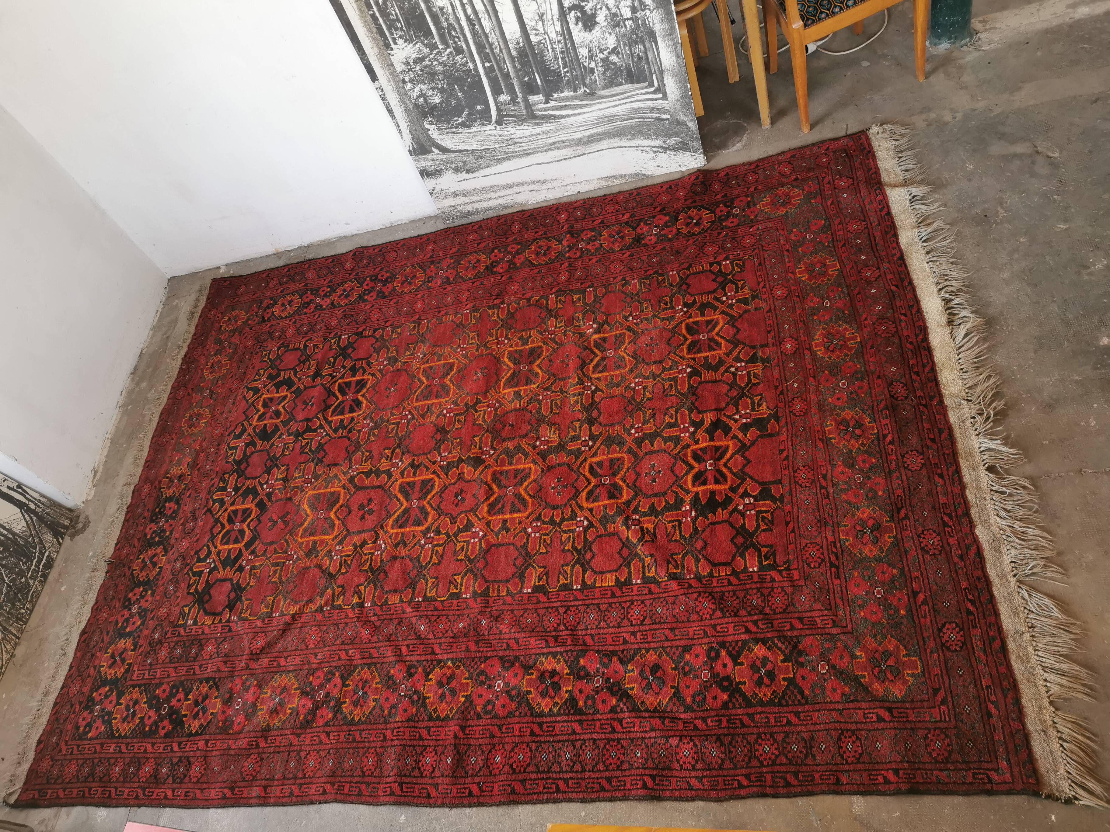 Large handmade Persian rug 310/230 cm