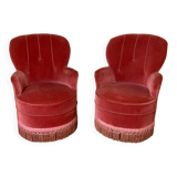 Paire de fauteuils crapaud