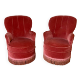 Pair of toadstool armchairs
