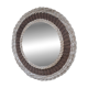 Round woven rattan mirror with rope from the 1970s.