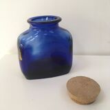 Vintage cobalt blue glass pot