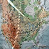 North america usa canada vintage map 1962 linen school map