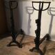 Pair of wrought iron fire tongs