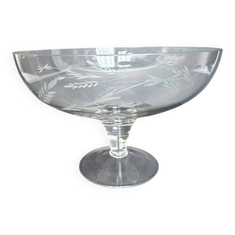 Vintage glass engraved cup