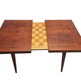 Mid-Century Czech Extendable Chess Table in Walnut and Beech, 1960s