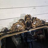 Napoleon III mirror from the 19th century with gold leaf, 190cm H