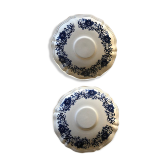 Two small plates faience Sarreguemines model derby