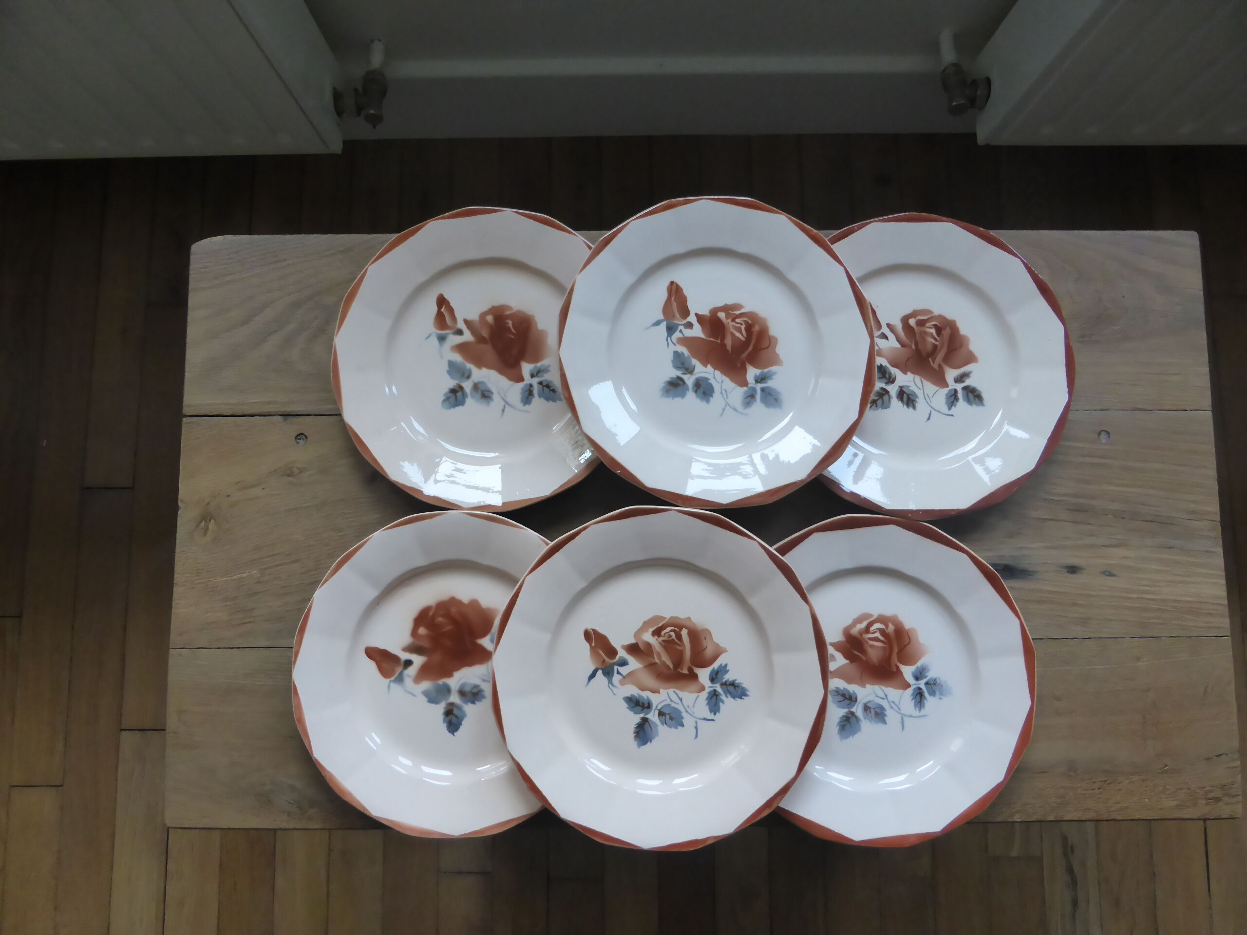 6 flat plates of Digoin Sarreguemines