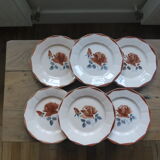 6 flat plates of Digoin Sarreguemines