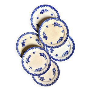 6 assiettes plates staffordshire