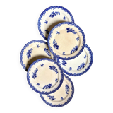 6 Staffordshire blue ironstone dinner plates